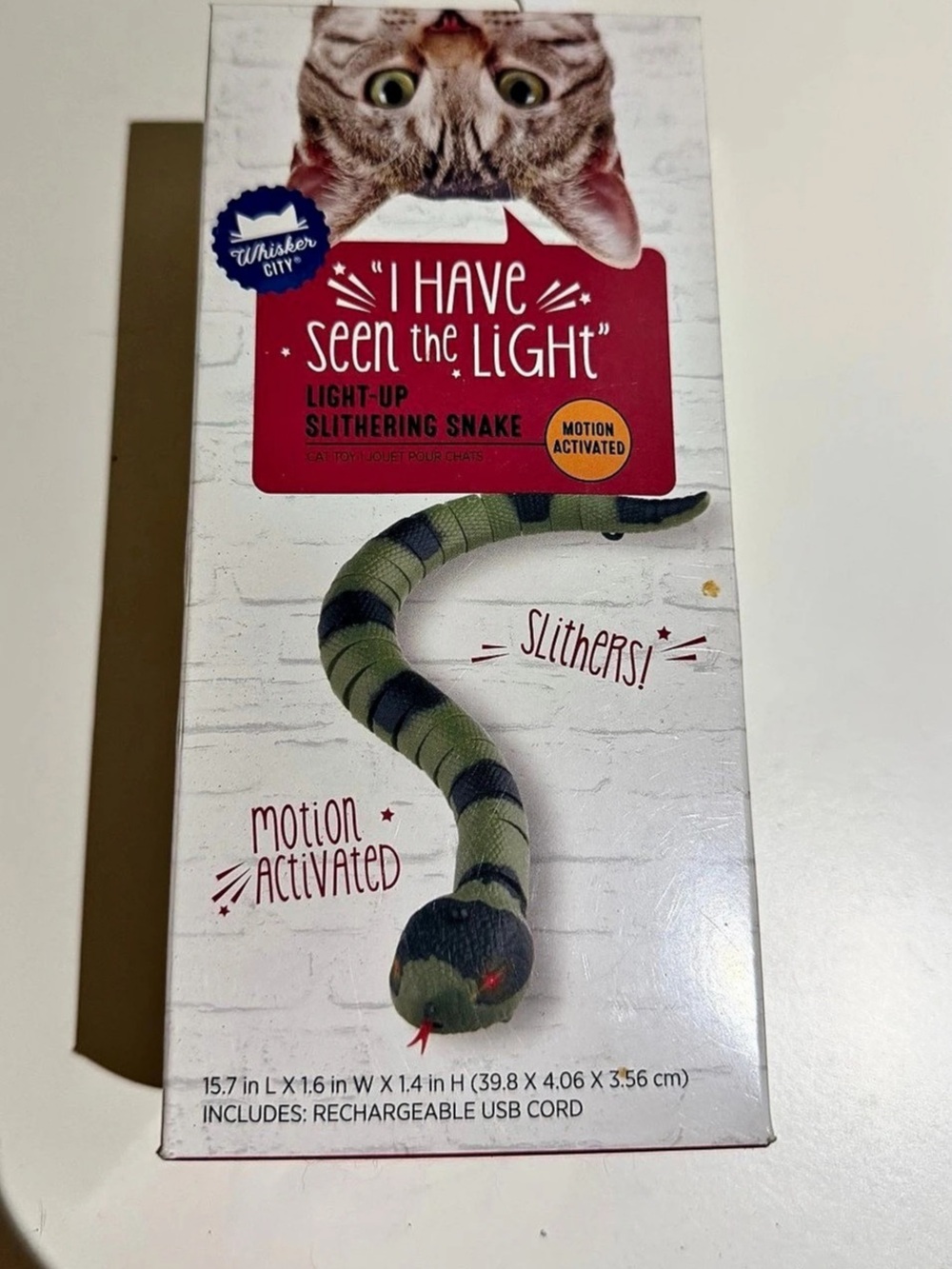 Wild Republic Light-Up Slithering Snake Cat Toy NWT